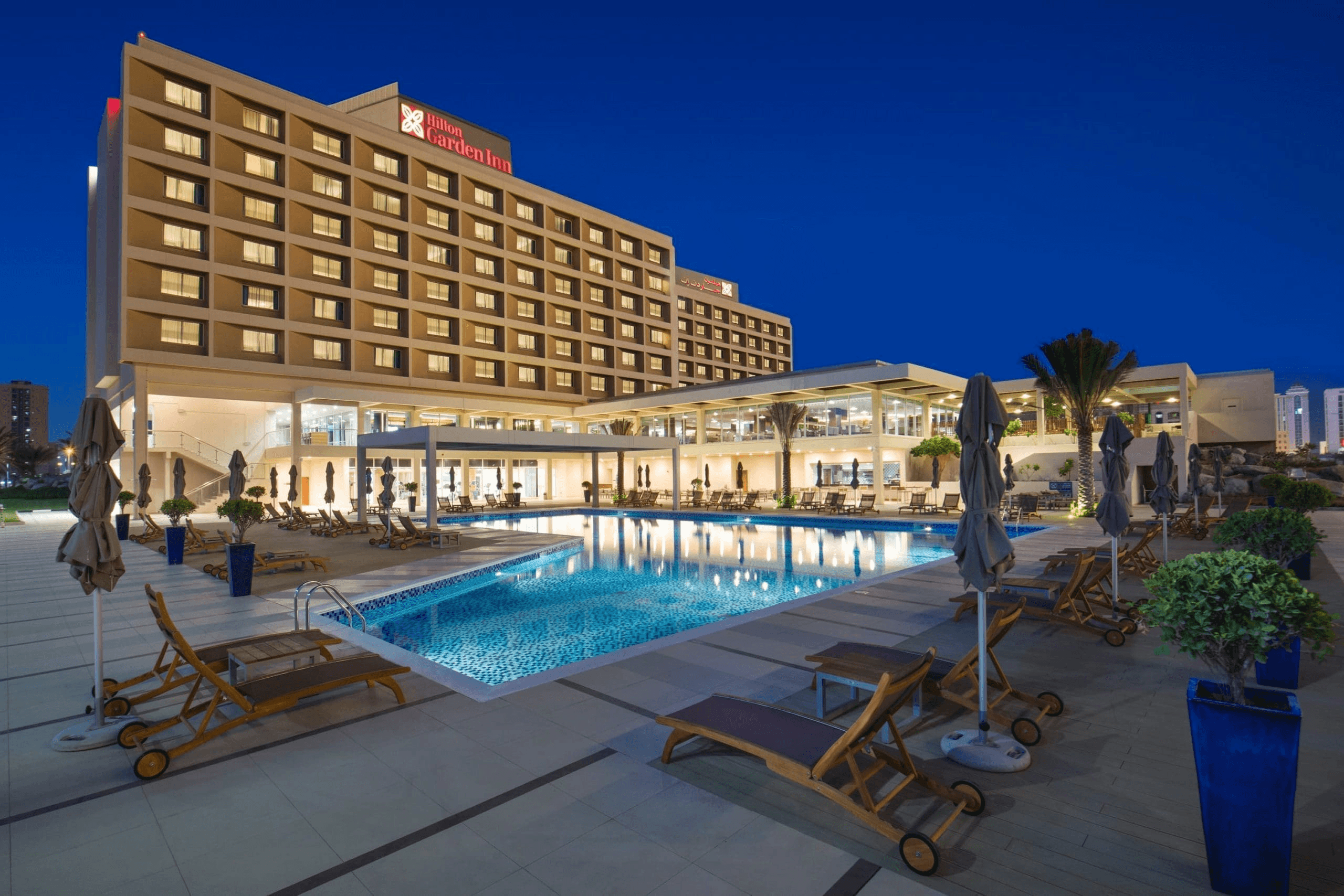 Hilton Garden Inn Ras Al Khaimah at night